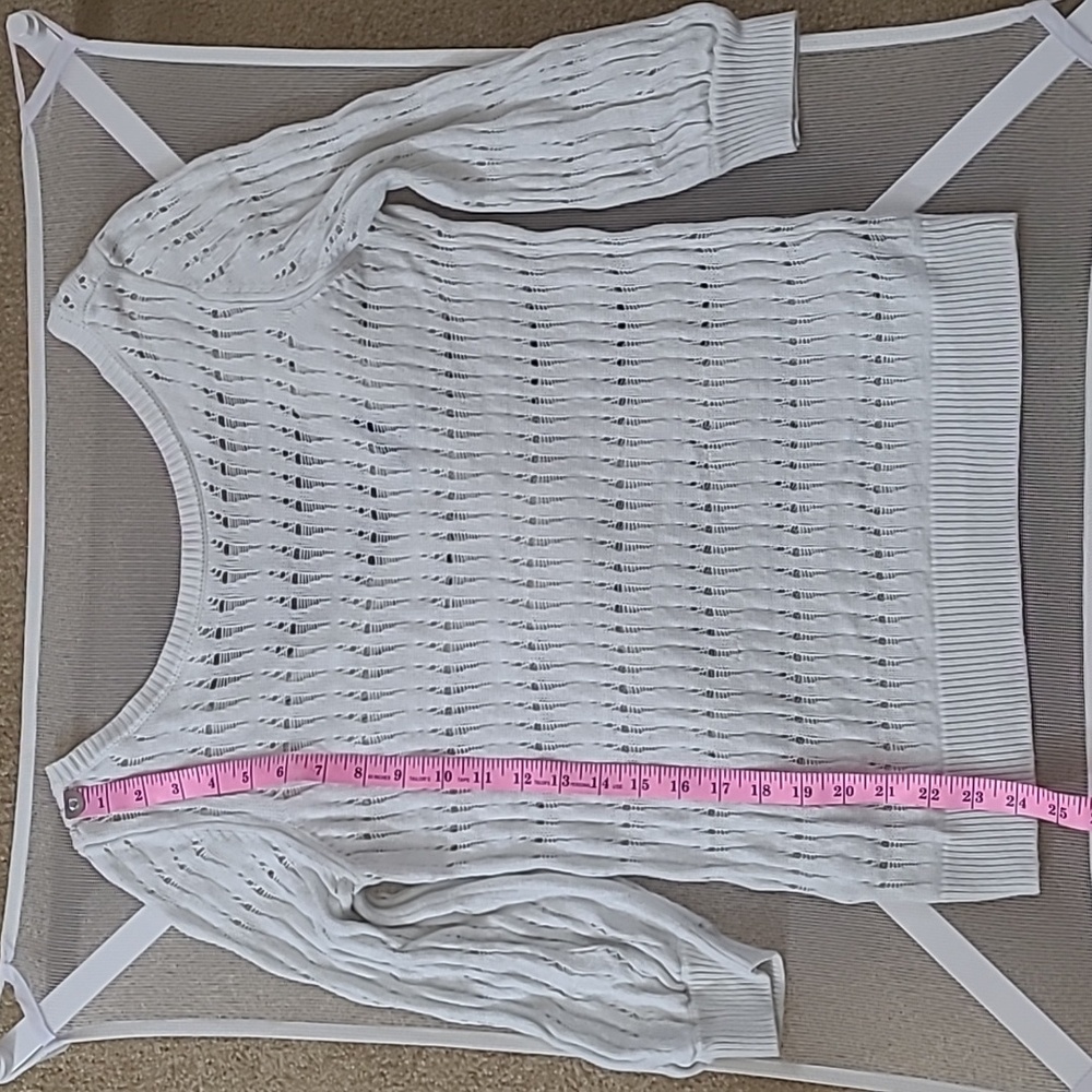 WHITE HOUSE BLACK MARKET Women's White V Back Sweater Size L - Picture 6 of 14